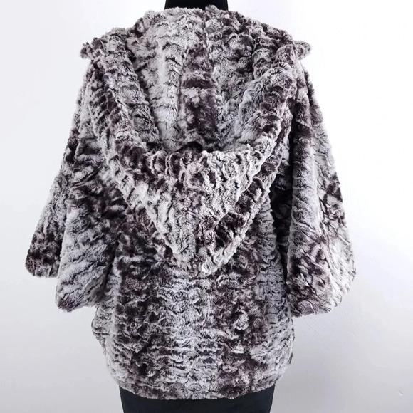 DOLCE VITA FAUX FUR CHINCHILLA ZIP HOODED JACKET  XS - Picture 6 of 14